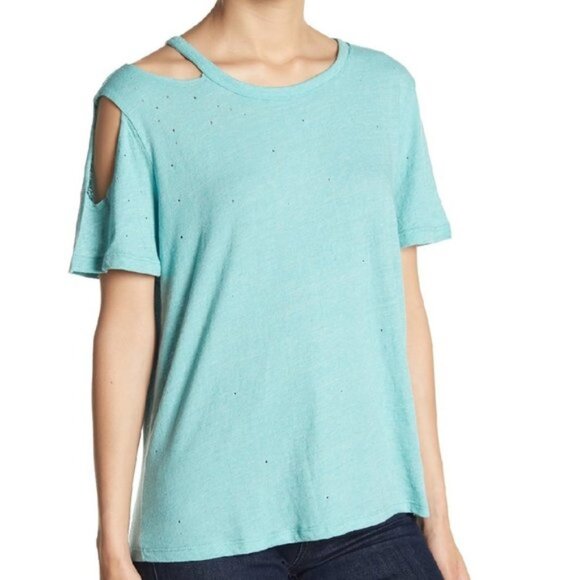 Abound Cold Shoulder Destroyed Tee - Picture 1 of 5